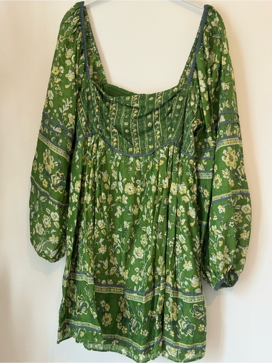 Free People Dresses & Skirts - Green Floral Boho Peasant Dress, free people. Never worn. NWOT. Size: large.
